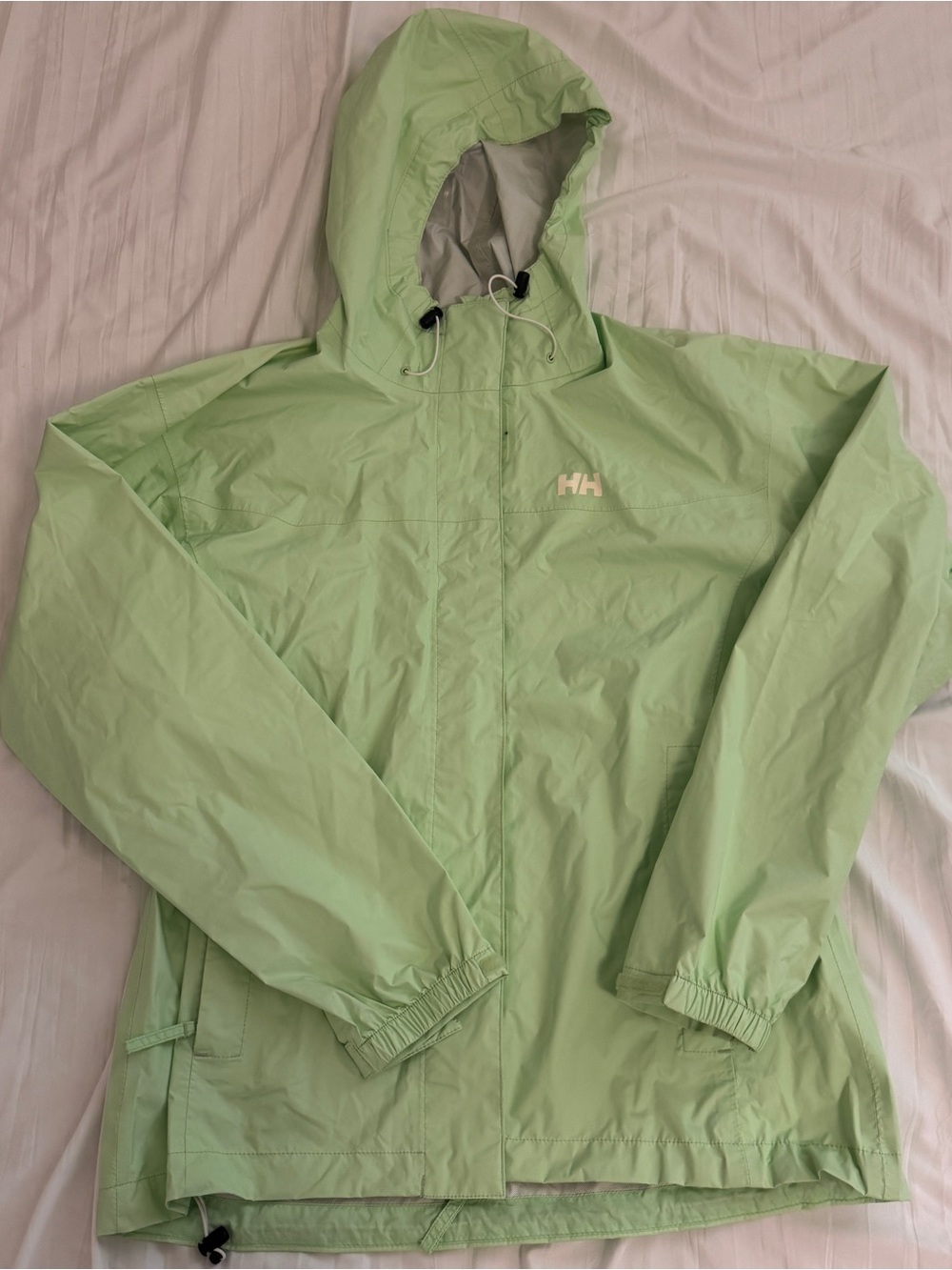 Helly Hansen Light Green Hooded Windbreaker Jacket